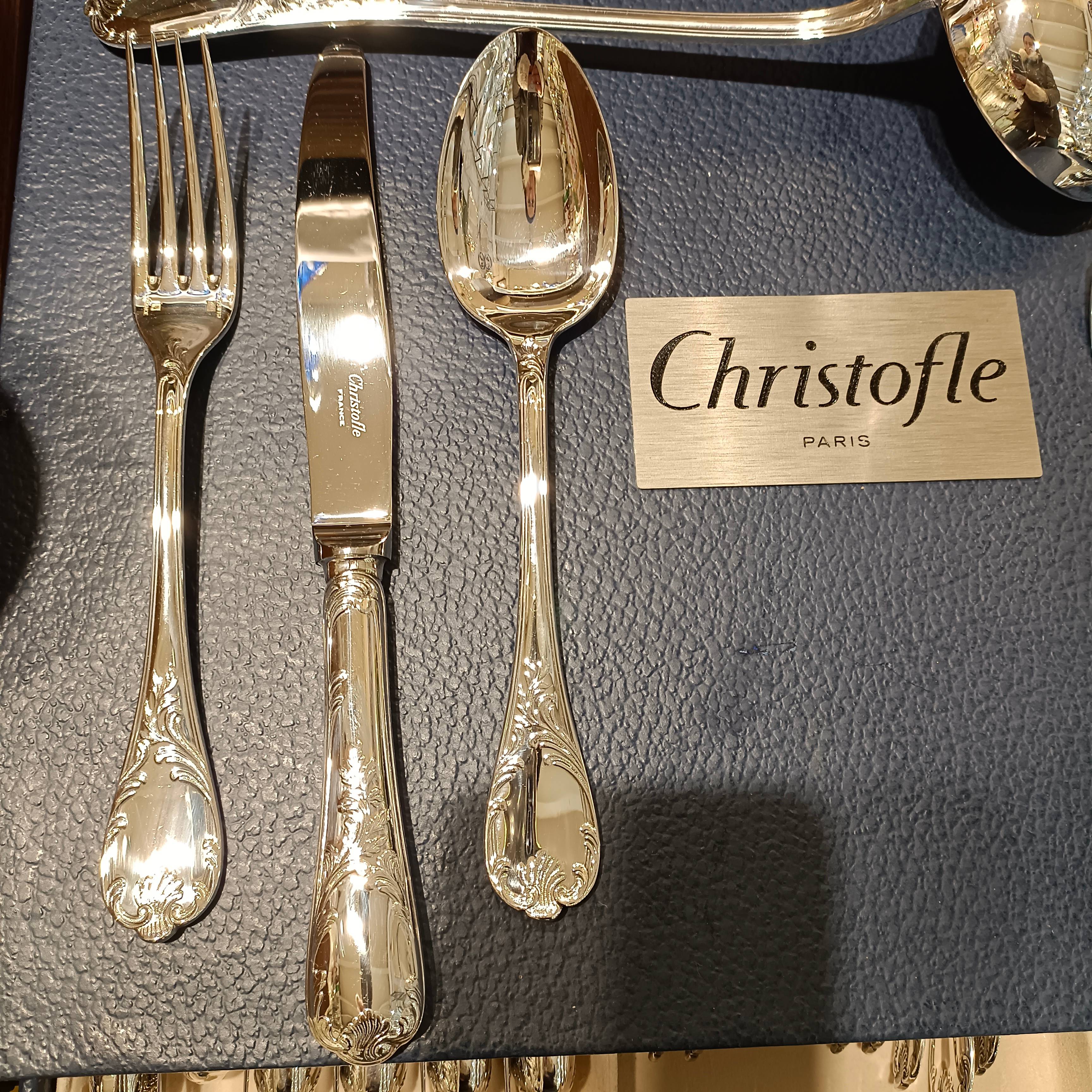 Ménagère en métal argenté - Christofle modèle Marly