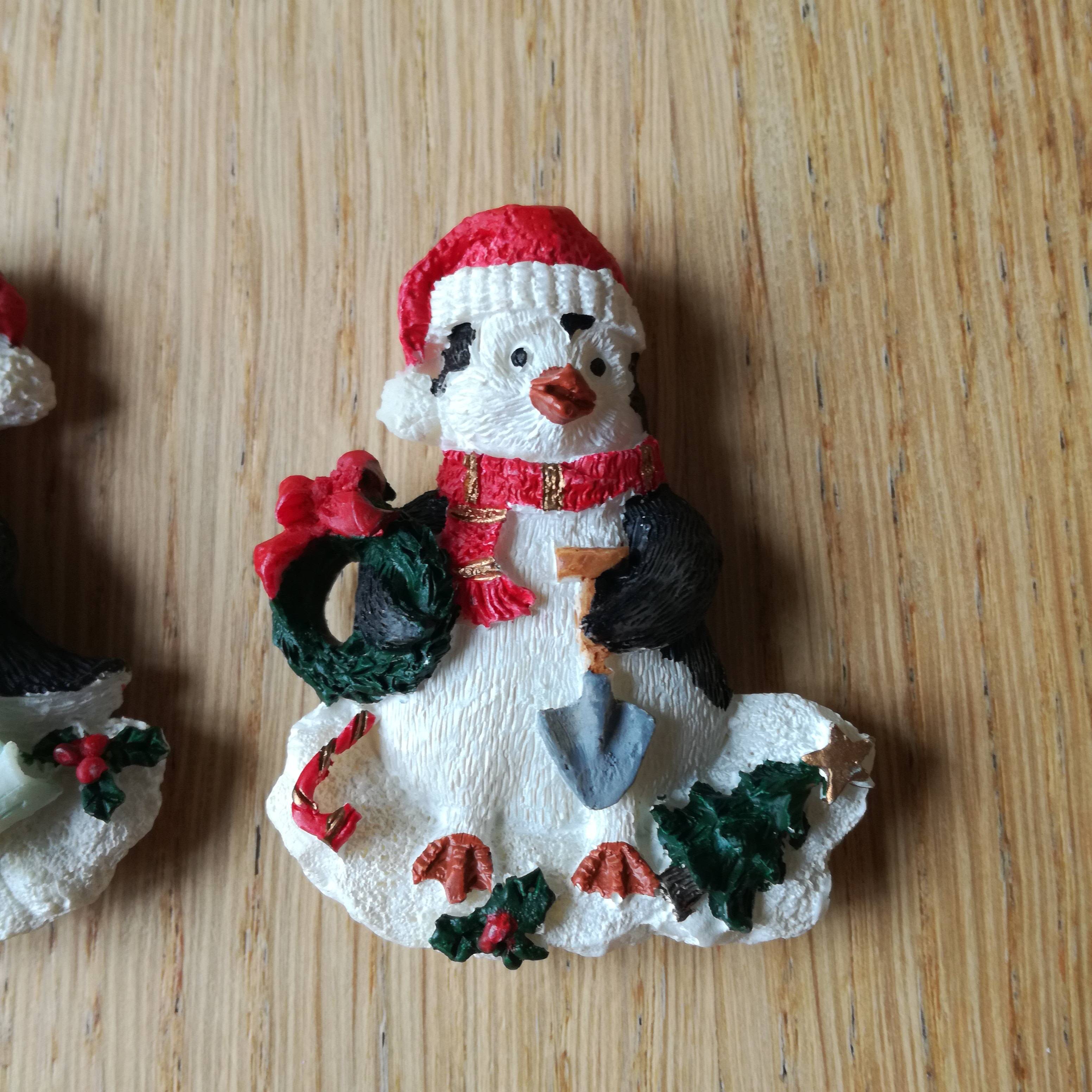 Noël Magnetic Wooden Pegs-Pack de 6-Bonnet de Père Noël ou flocons de neige 
