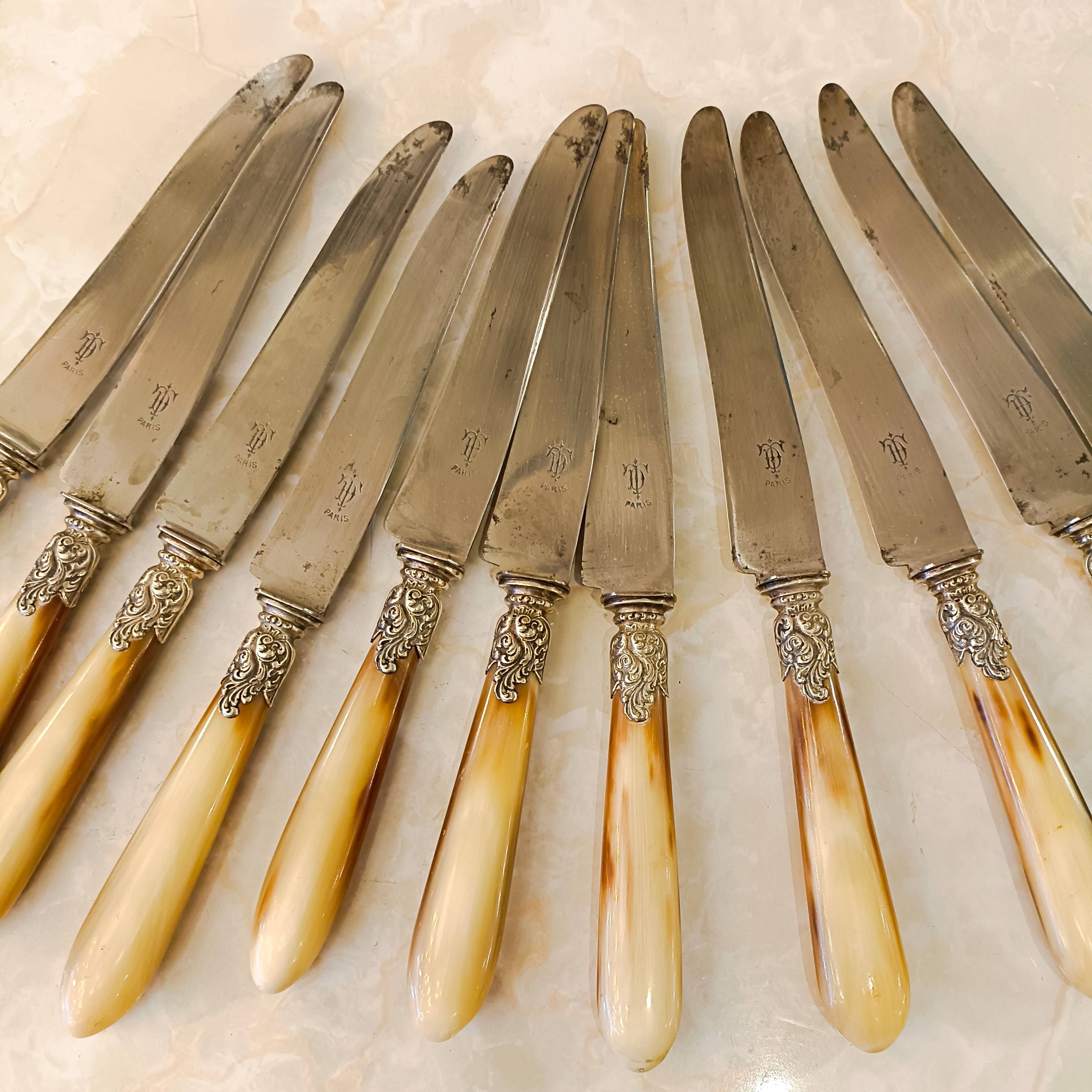 12 couteaux de table lame acier - Début de Série