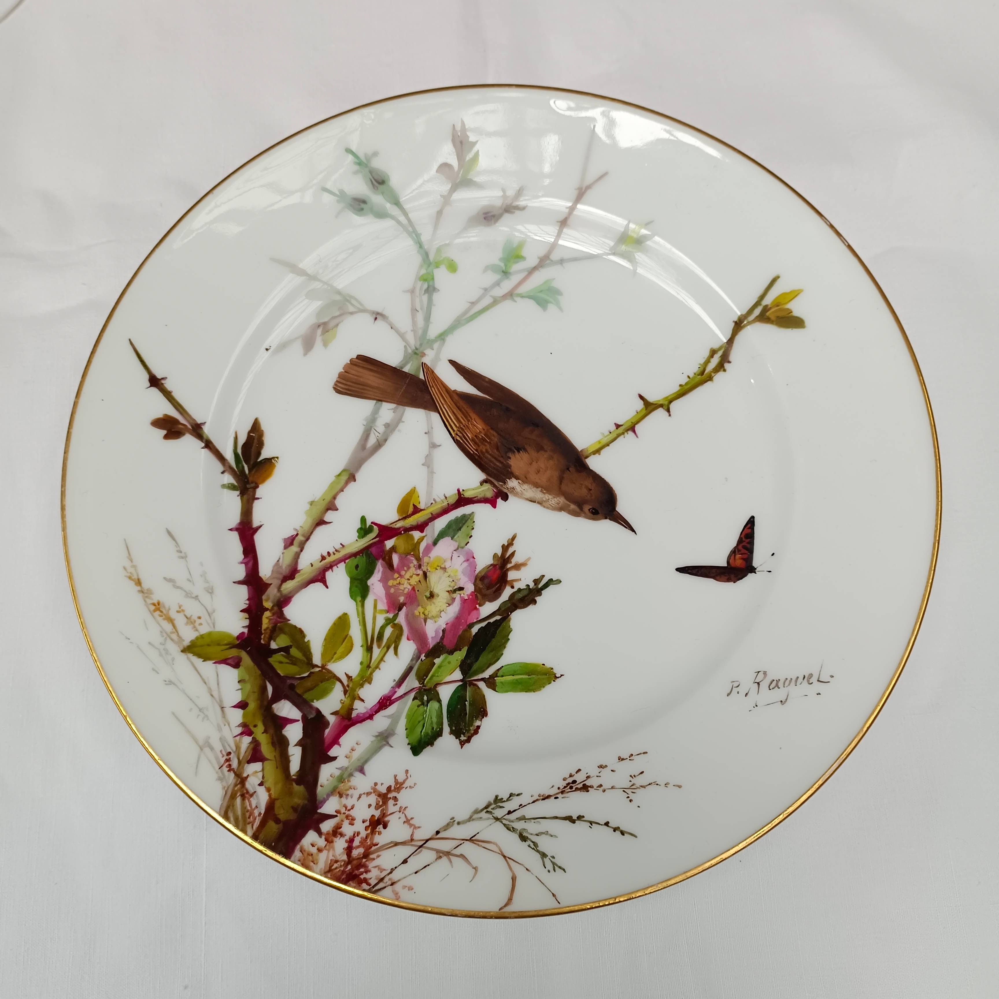 3 petites assiettes en faïence ancienne décor oiseaux et