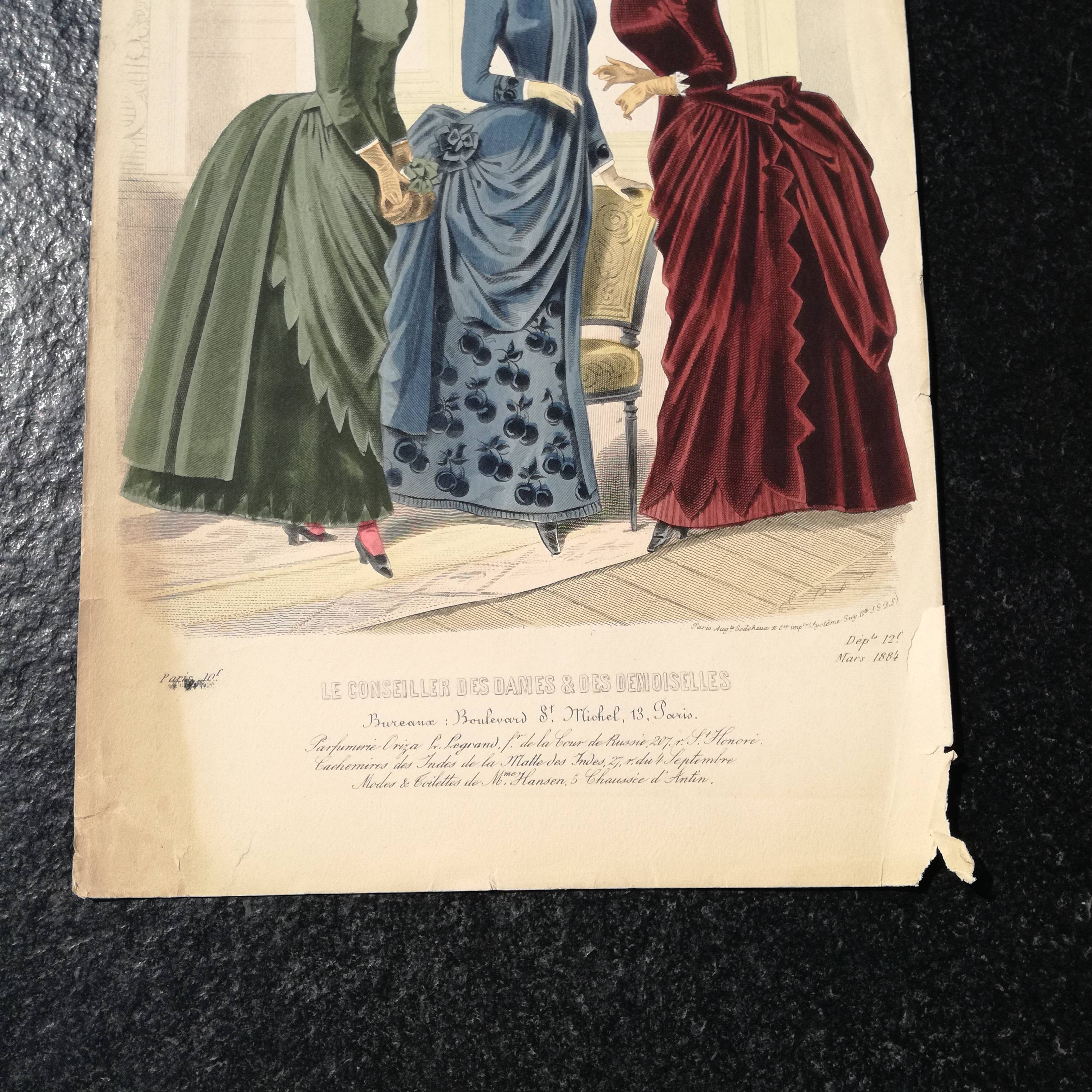 Gravure de mode Le conseiller des dames & des demoiselles Gravure de mode Le conseiller des dames & des demoiselles